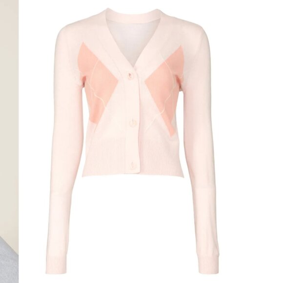 Small - 525 America - Pink Argyle Cardigan Rent the Runway $138 msrp - Picture 4 of 14